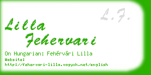 lilla fehervari business card
