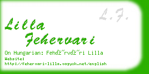 lilla fehervari business card